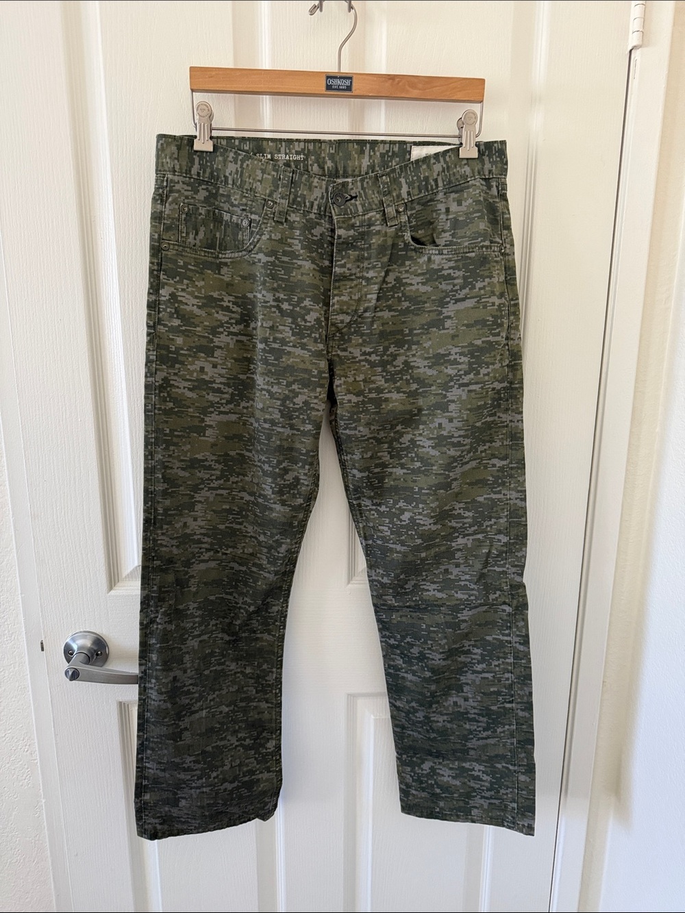 rag & bone Men's Slim Straight Camouflage Jeans - Olive Green